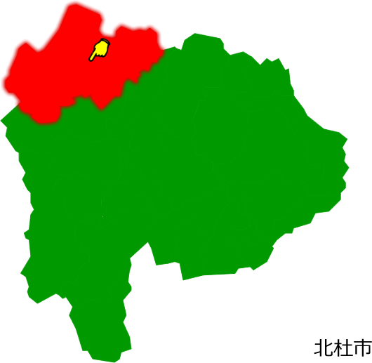 北杜市の場所を示す画像1
