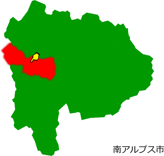 南アルプス市の場所を示す画像1