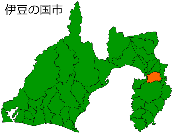 静岡県伊豆の国市の場所を示す画像