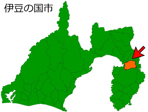 静岡県伊豆の国市の場所を示す画像