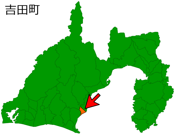 静岡県吉田町の場所を示す画像