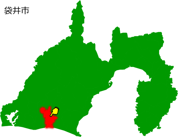 袋井市の場所を示す画像1