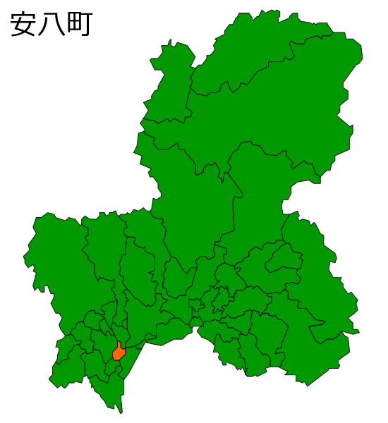 岐阜県安八町の場所を示す画像