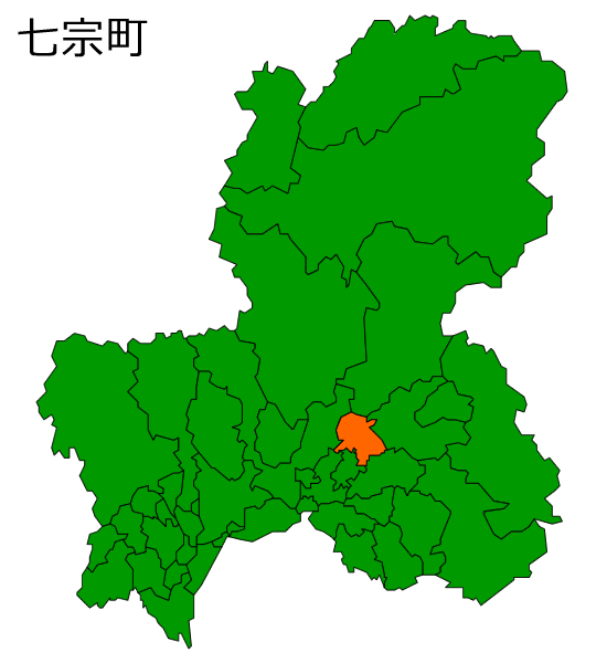 岐阜県七宗町の場所を示す画像