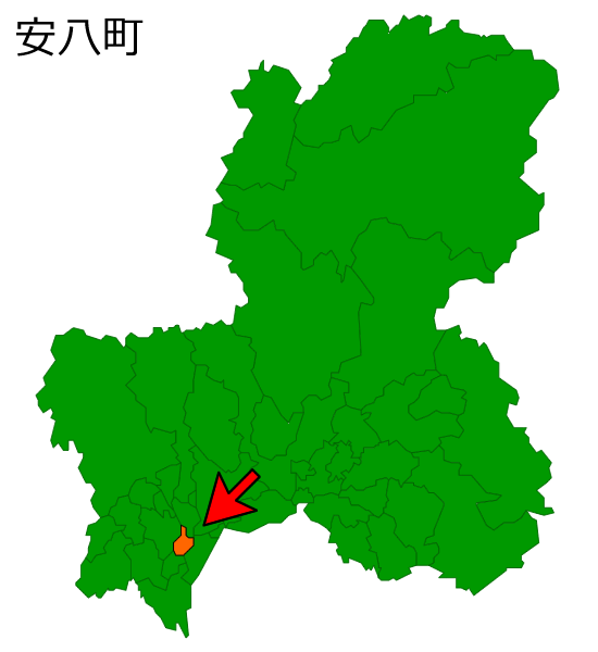 岐阜県安八町の場所を示す画像