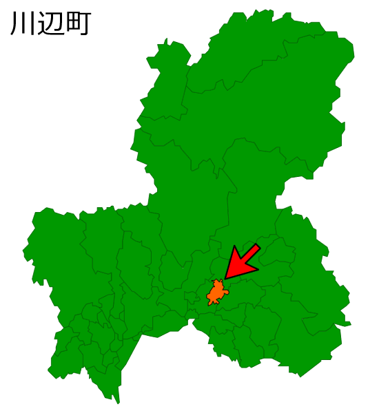 岐阜県川辺町の場所を示す画像