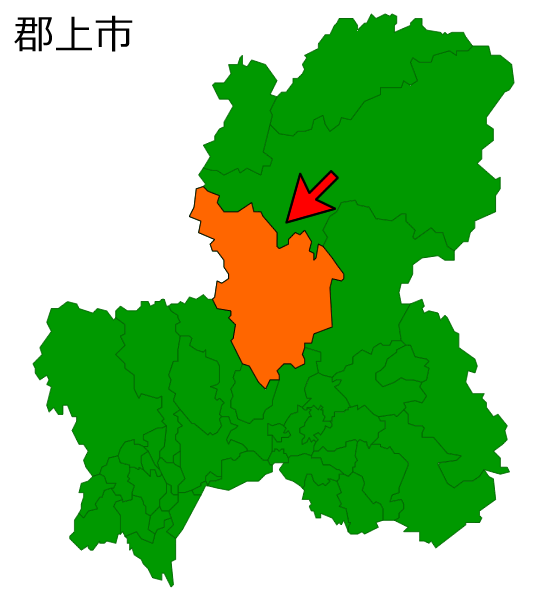 岐阜県郡上市の場所を示す画像