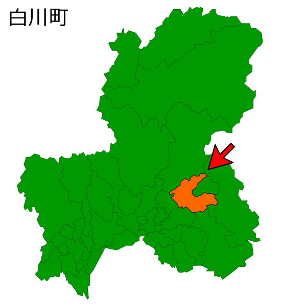 岐阜県白川町の場所を示す画像
