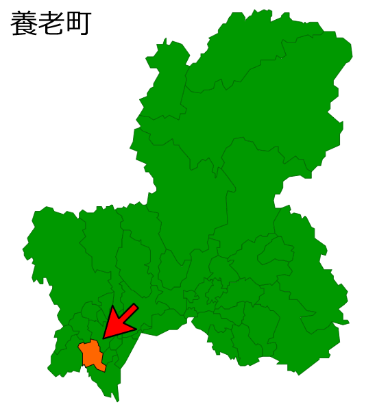 岐阜県養老町の場所を示す画像
