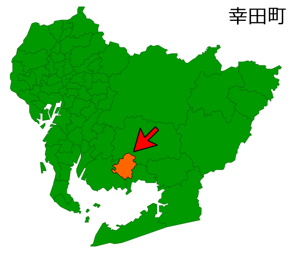 愛知県幸田町の場所を示す画像