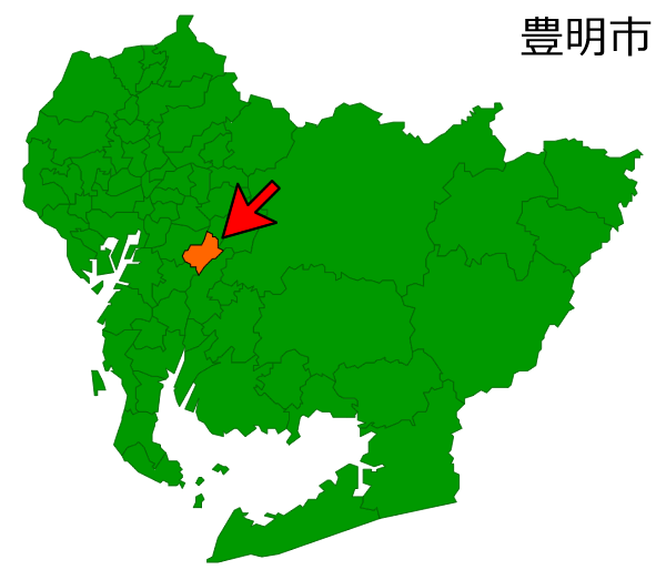 愛知県豊明市の場所を示す画像
