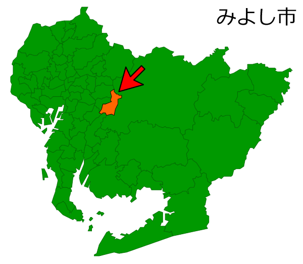 愛知県みよし市の場所を示す画像