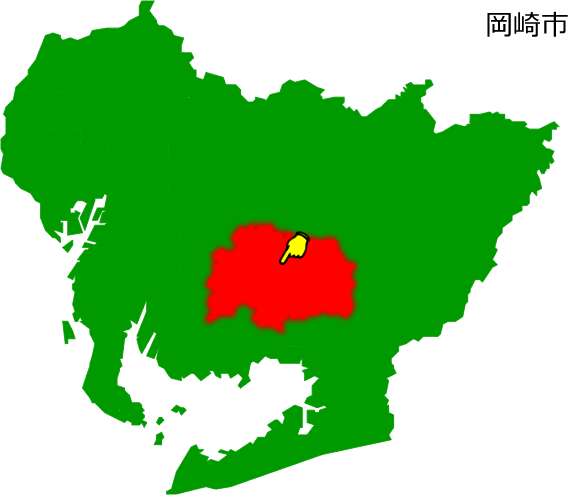 岡崎市の場所を示す画像1