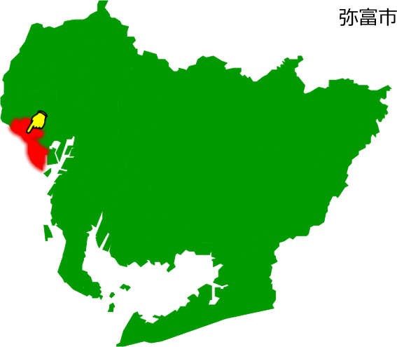 弥富市の場所を示す画像1