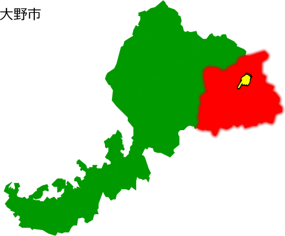 大野市の場所を示す画像1