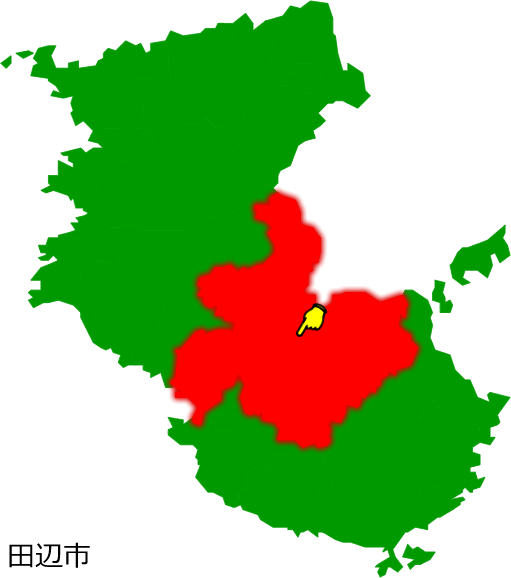 田辺市の場所を示す画像1