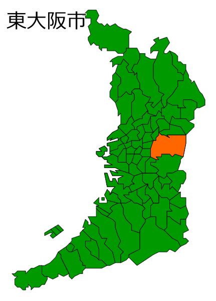 大阪府東大阪市の場所を示す画像