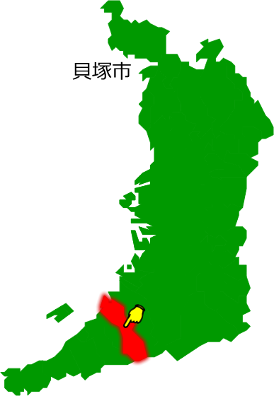 貝塚市の場所を示す画像1