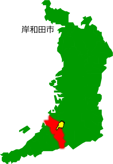 岸和田市の場所を示す画像1