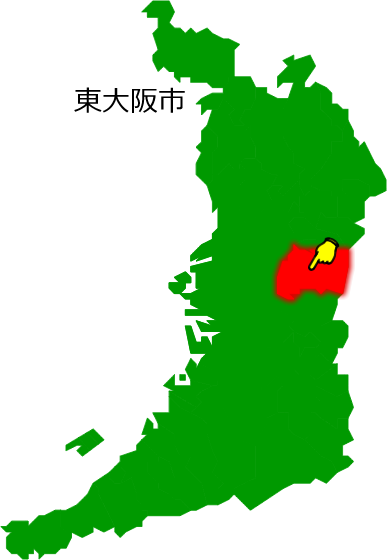 東大阪市の場所を示す画像1