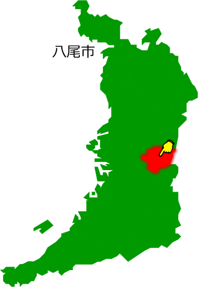 八尾市の場所を示す画像1