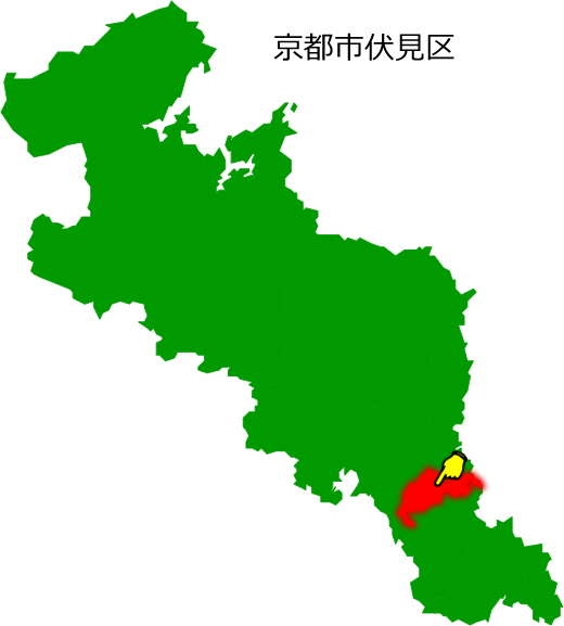 京都市伏見区の場所を示す画像1