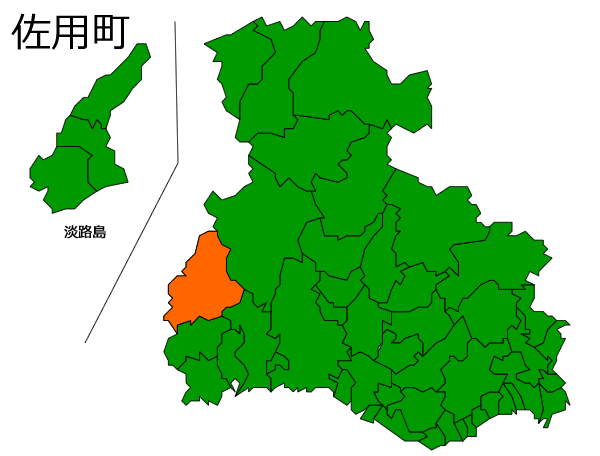 兵庫県佐用町の場所を示す画像
