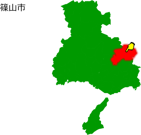 篠山市の場所を示す画像1