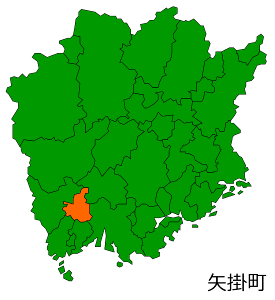 岡山県矢掛町の場所を示す画像