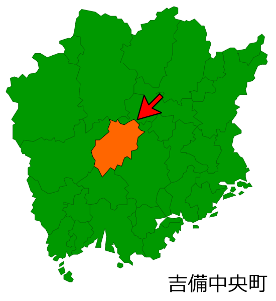 岡山県吉備中央町の場所を示す画像