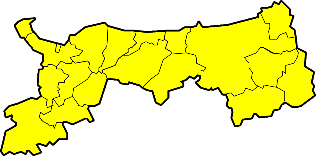 鳥取県のカラーバリエーション地図画像 都道府県の場所画像置場