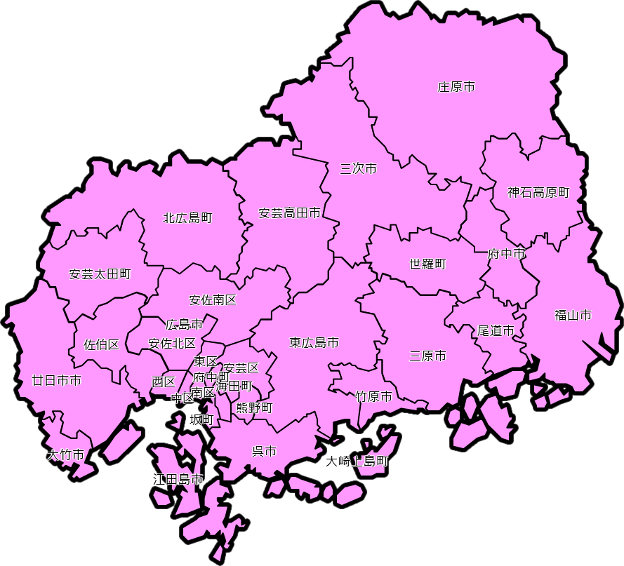 広島県のカラーバリエーション地図画像9