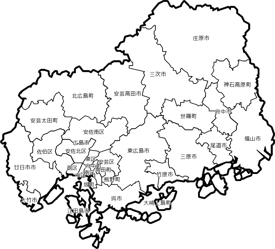 広島県のカラーバリエーション地図画像10