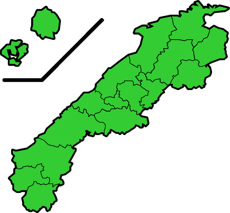 島根県のカラーバリエーション地図画像