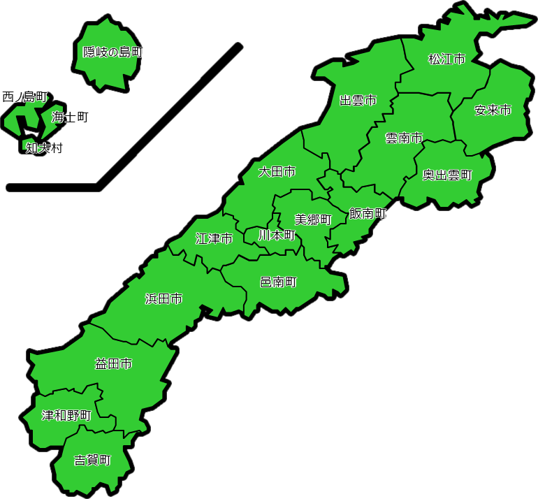 島根県のカラーバリエーション地図画像6