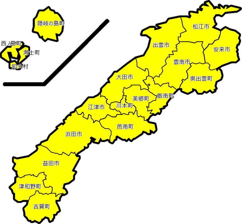 島根県のカラーバリエーション地図画像7