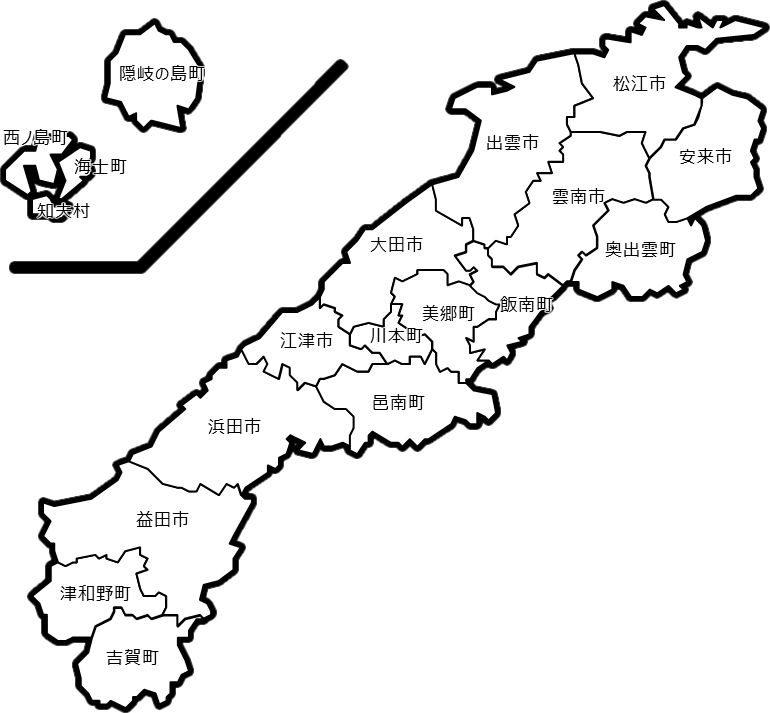 島根県のカラーバリエーション地図画像10