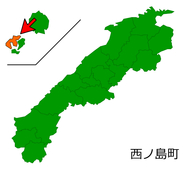 島根県西ノ島町の場所を示す画像