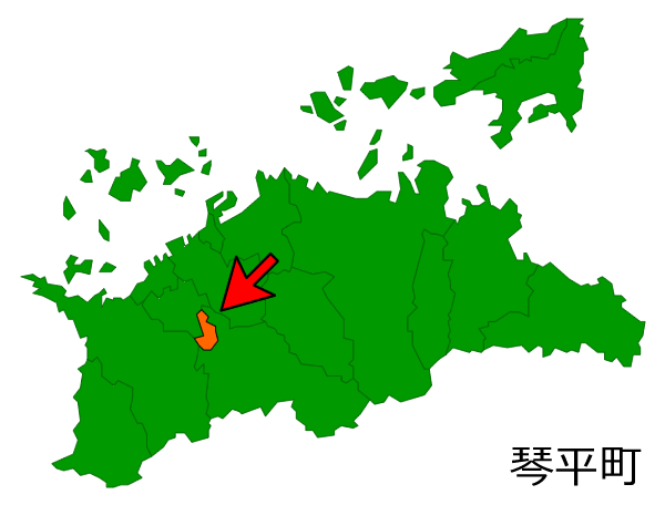 香川県琴平町の場所を示す画像