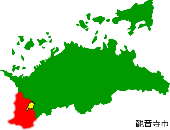 観音寺市の場所を示す画像1