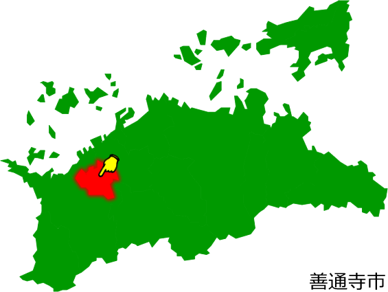善通寺市の場所を示す画像1