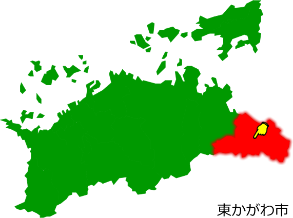 東かがわ市の場所を示す画像1