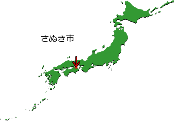 さぬき市の場所を示す画像3