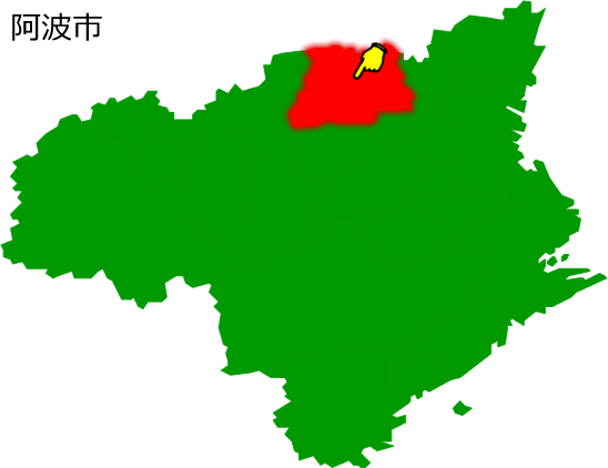 阿波市の場所を示す画像1