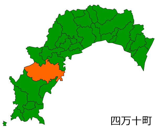 高知県四万十町の場所を示す画像