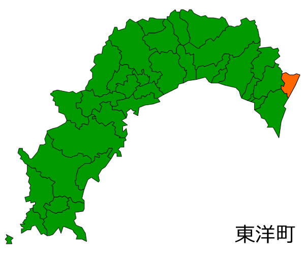 高知県東洋町の場所を示す画像