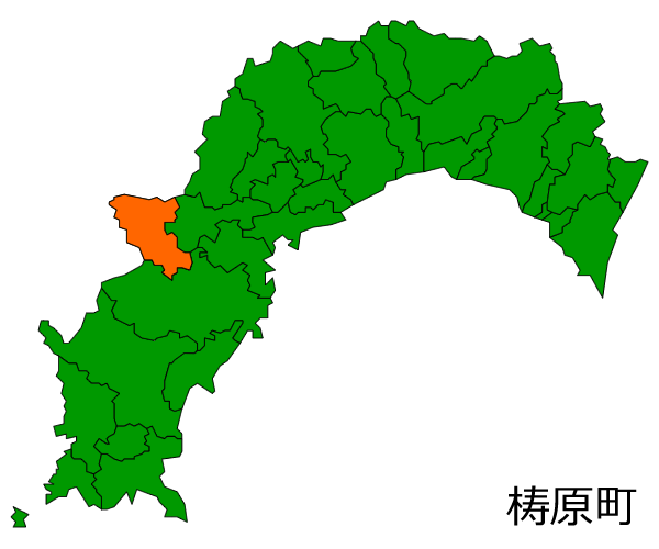 高知県梼原町の場所を示す画像