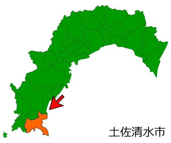 高知県土佐清水市の場所を示す画像