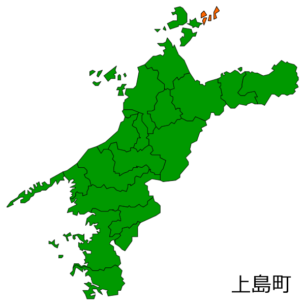 愛媛県上島町の場所を示す画像