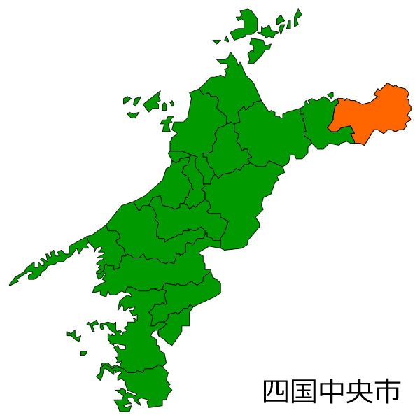 愛媛県四国中央市の場所を示す画像